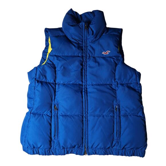 Hollister Kids Y2K Warm Winter Down Zip up Puffer Vest PTP 18 Length 20 Large - Picture 1 of 7
